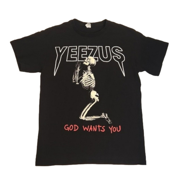 Womens Yeezus black graphic God Wants You tee size M. - Picture 1 of 12